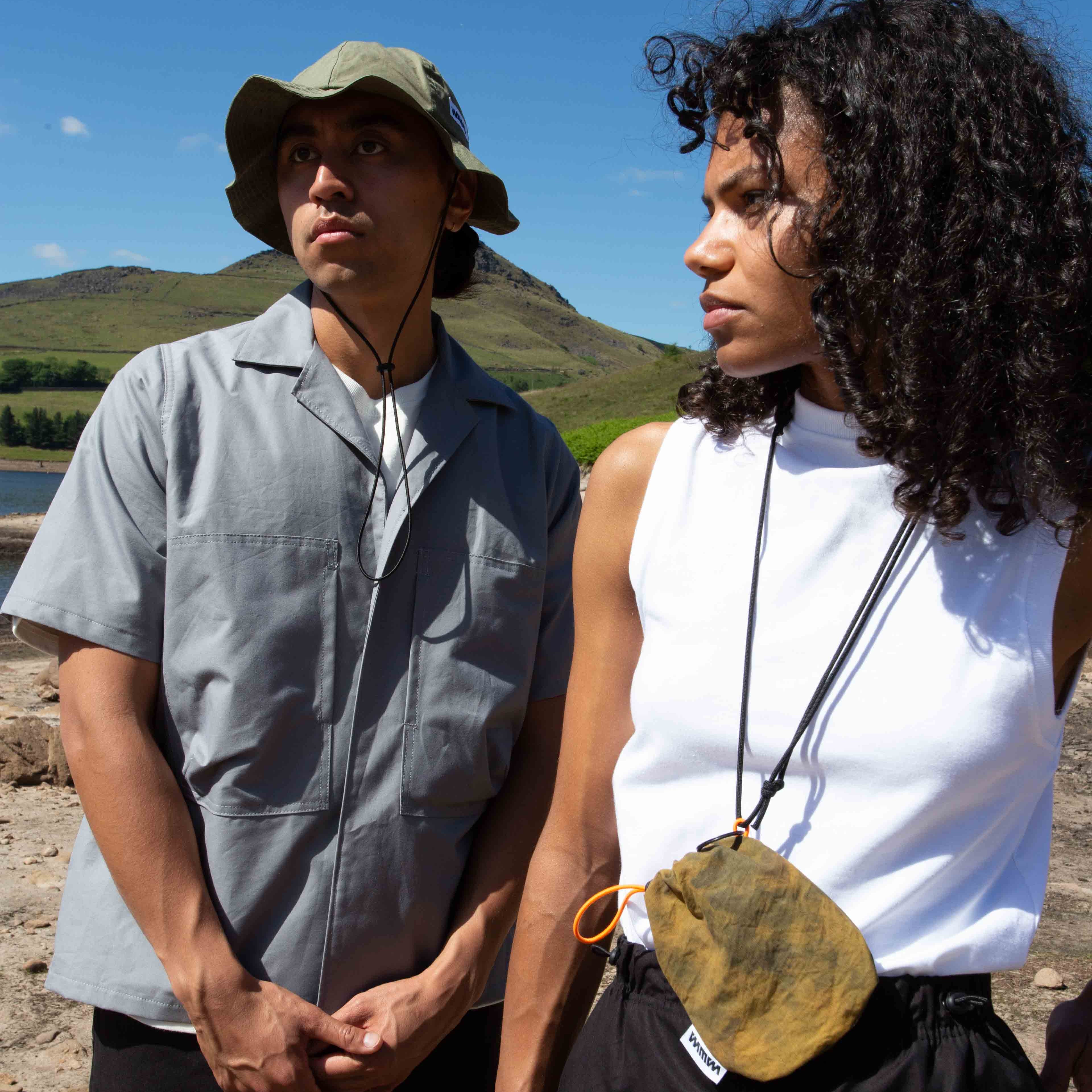 Models wearing WAWWA SS23 Wild-Life Collection in the Peak District