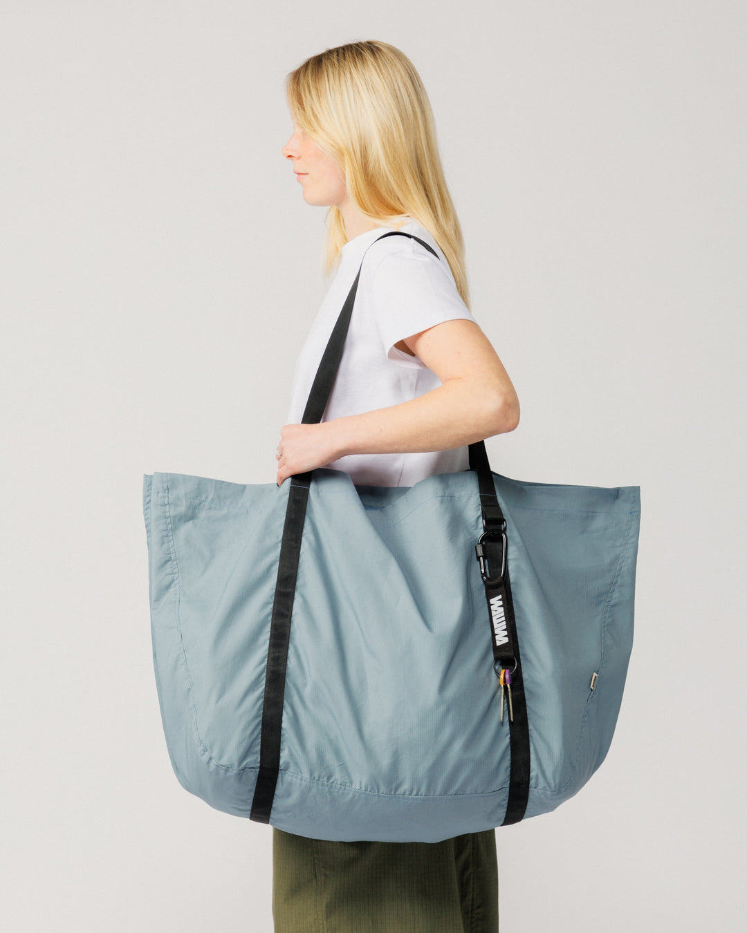 Oversized Packable Tote - Dusty Blue