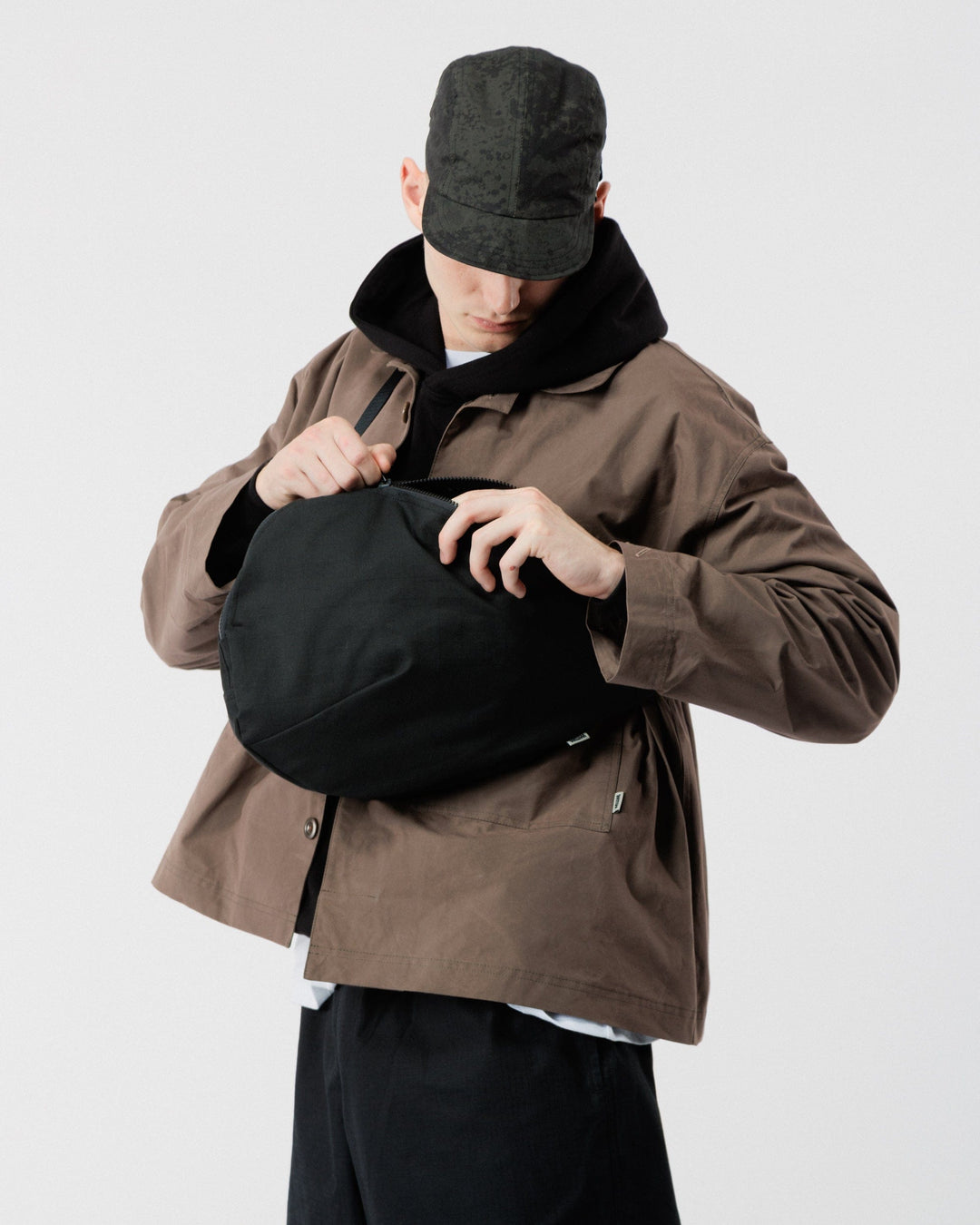 Crescent Crossbody Sling Bag - Black