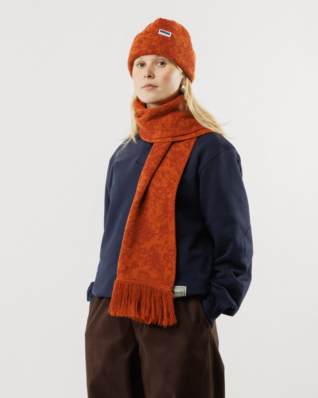 Barley Scarf - Terracotta & Rust