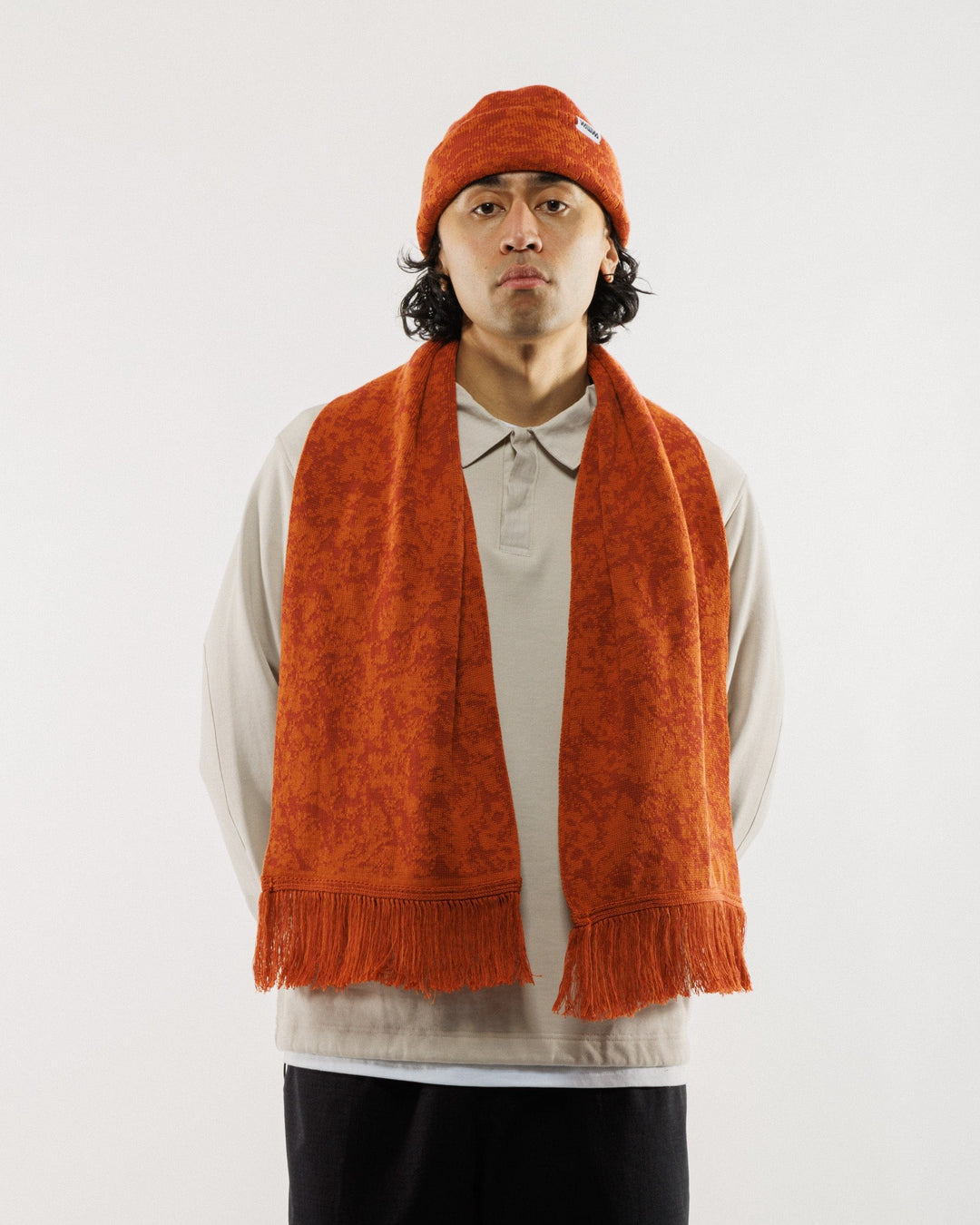 Barley Scarf - Terracotta & Rust