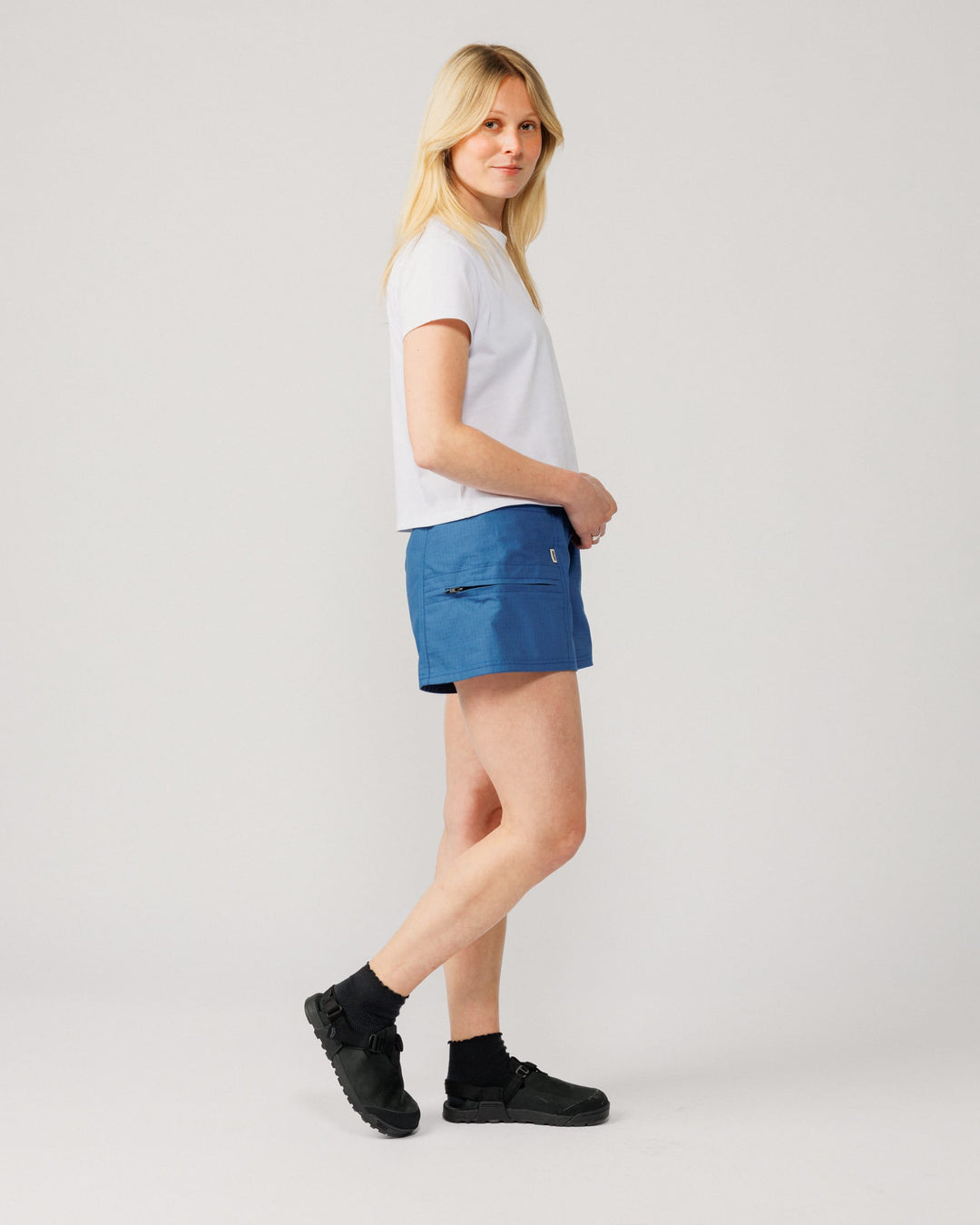 Ripstop Cropped Hiking Shorts - Sky Blue