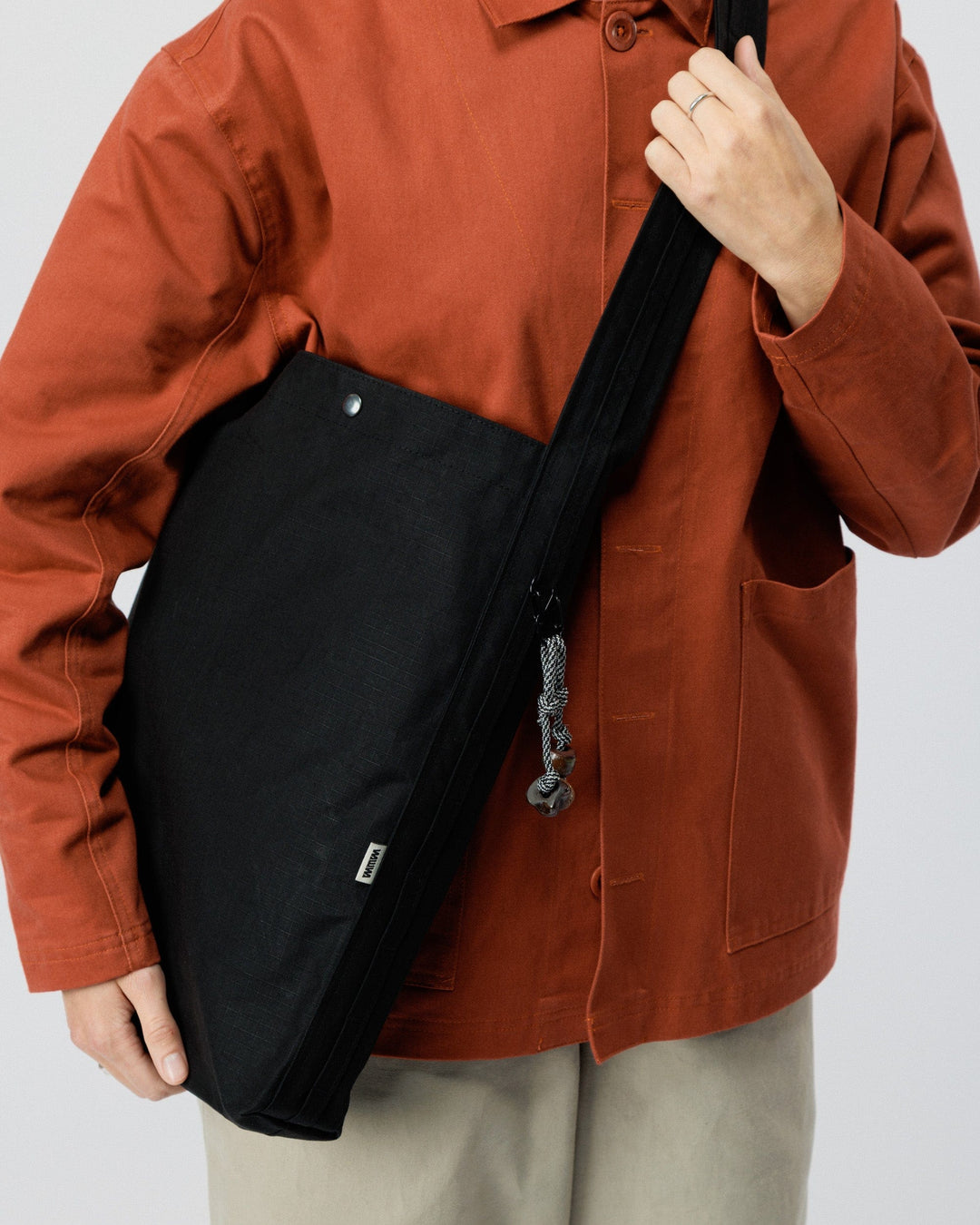 Water Resistant Bar Tack Tote - Black