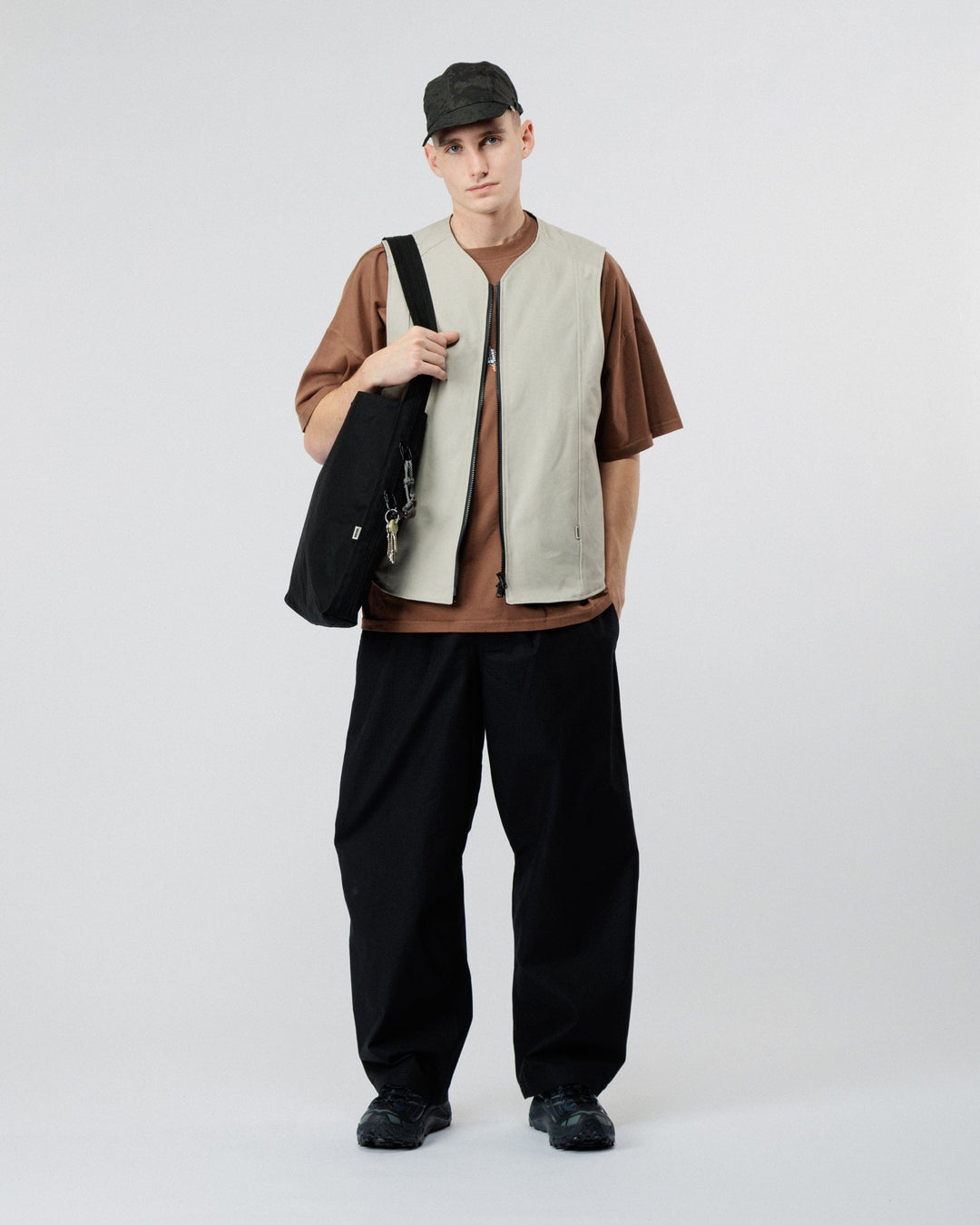 Water Resistant Bar Tack Tote - Black