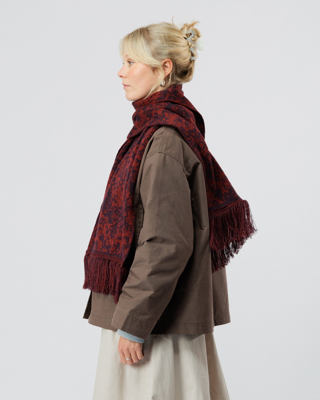 Barley Scarf - Burgundy/Wine