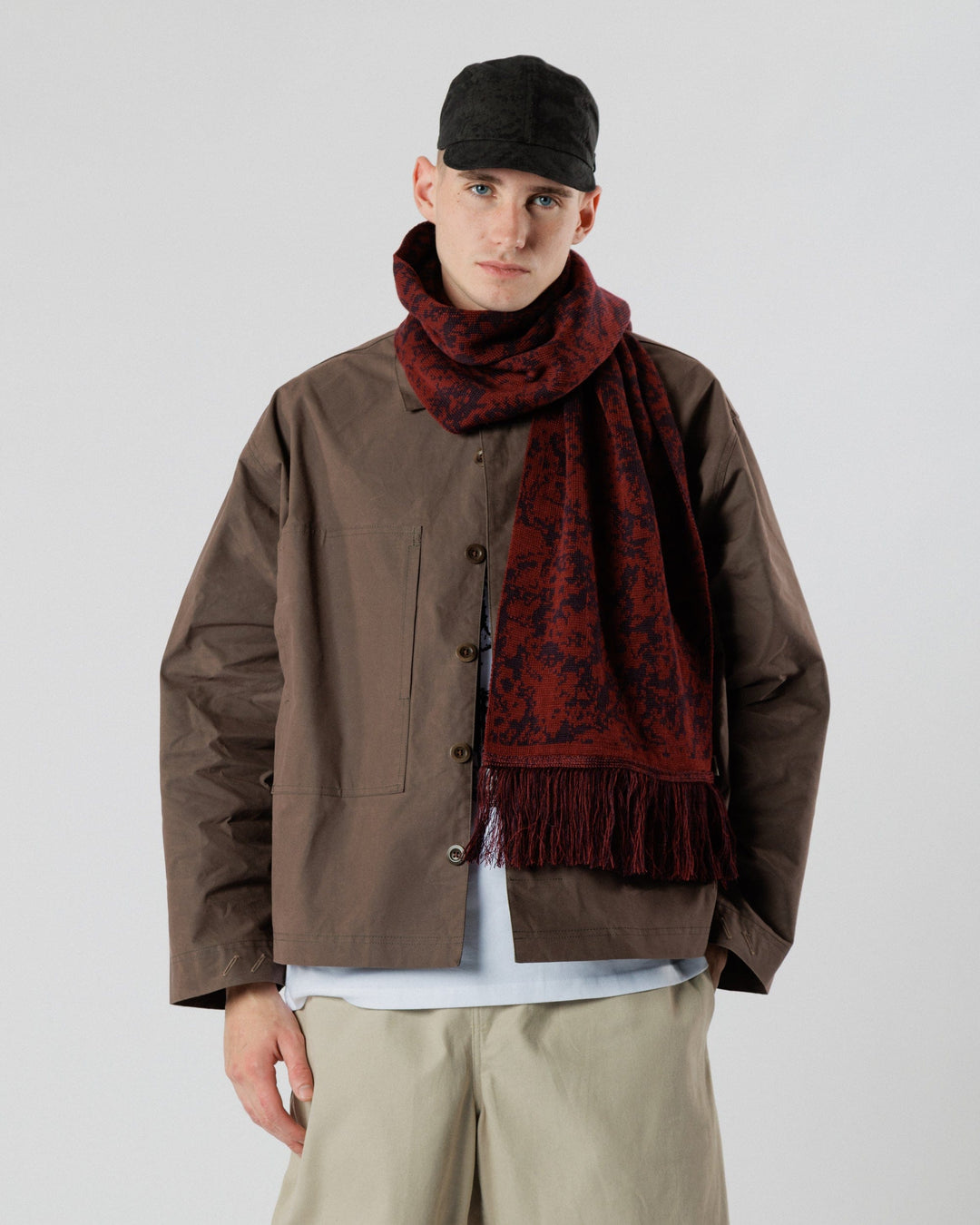 Barley Scarf - Burgundy/Wine