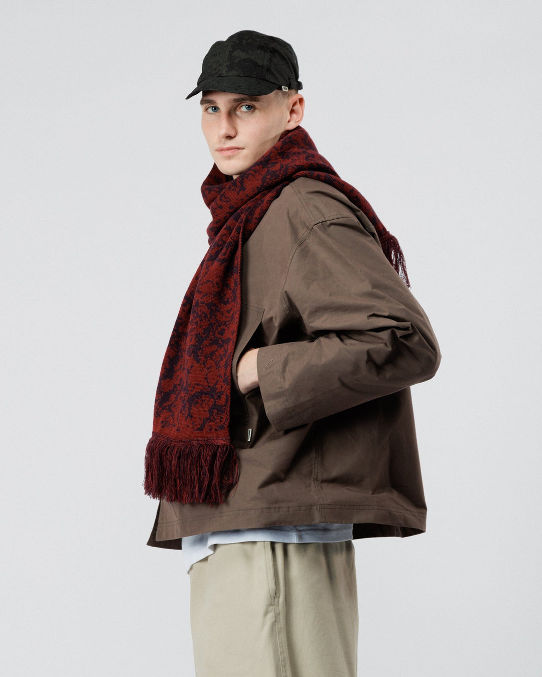 Barley Scarf - Burgundy/Wine